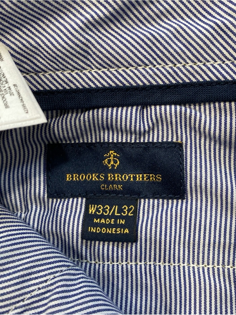 Brooks Brothers Clark Chino Pants Mens 33x32 Cotton Stretch Olive Green Straight - Picture 8 of 12